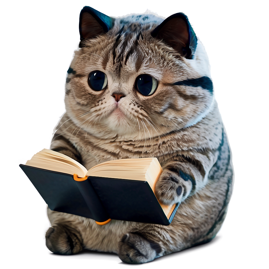 Pusheen Reading Book Png 10 PNG Image