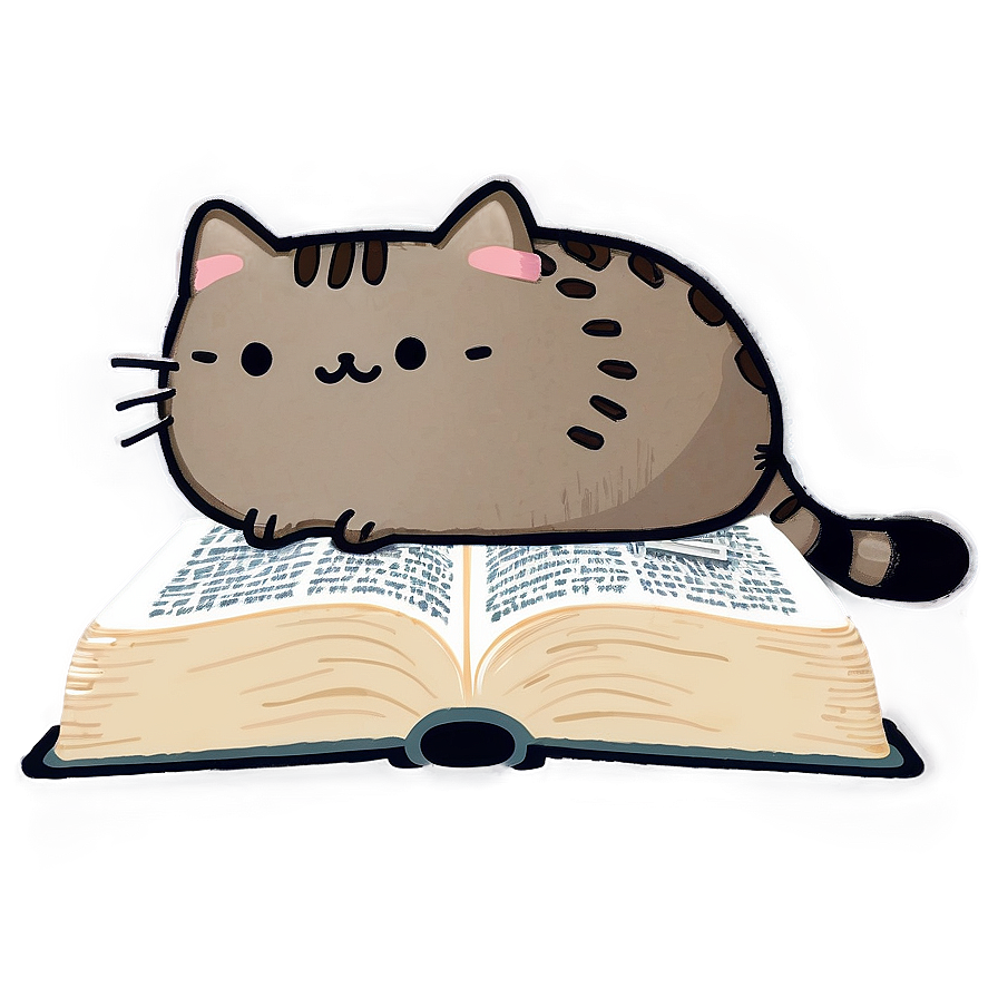 Pusheen Reading Book Png Gdx PNG Image