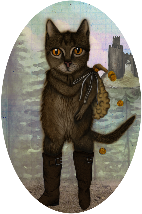 Puss In Boots Standing Fantasy Illustration PNG Image