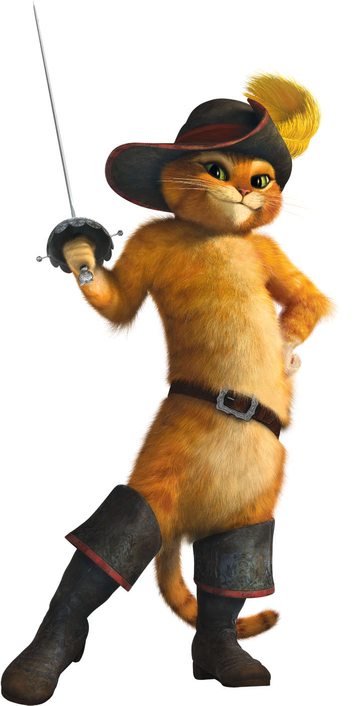 Puss In Boots Sword Stance PNG Image