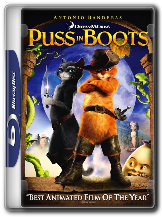 Pussin Boots Blu Ray Cover PNG Image