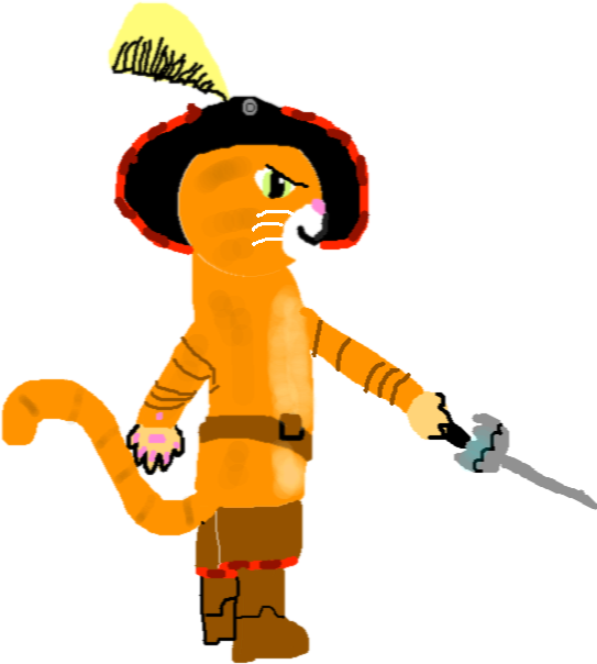 Pussin Boots Standing With Sword PNG Image