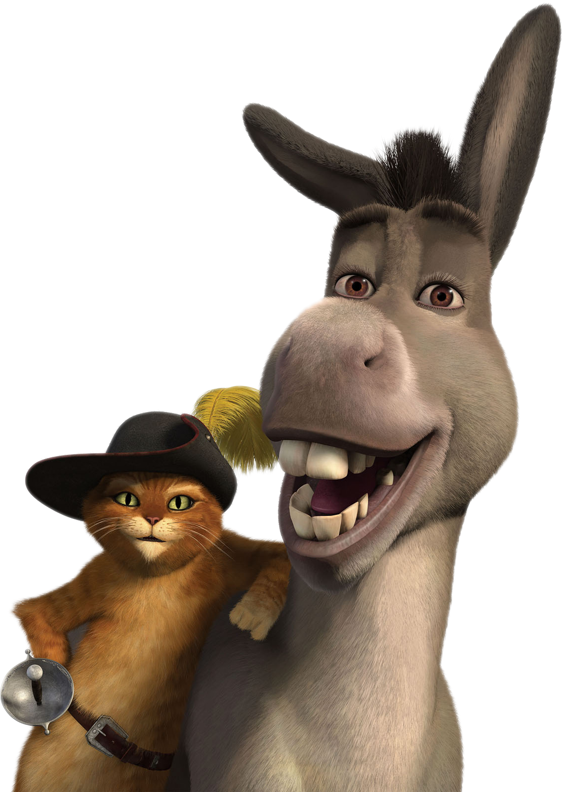 Pussin Bootsand Donkey Friends Forever PNG Image