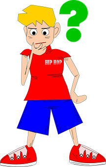 Puzzled Boy Cartoon Character PNG Image