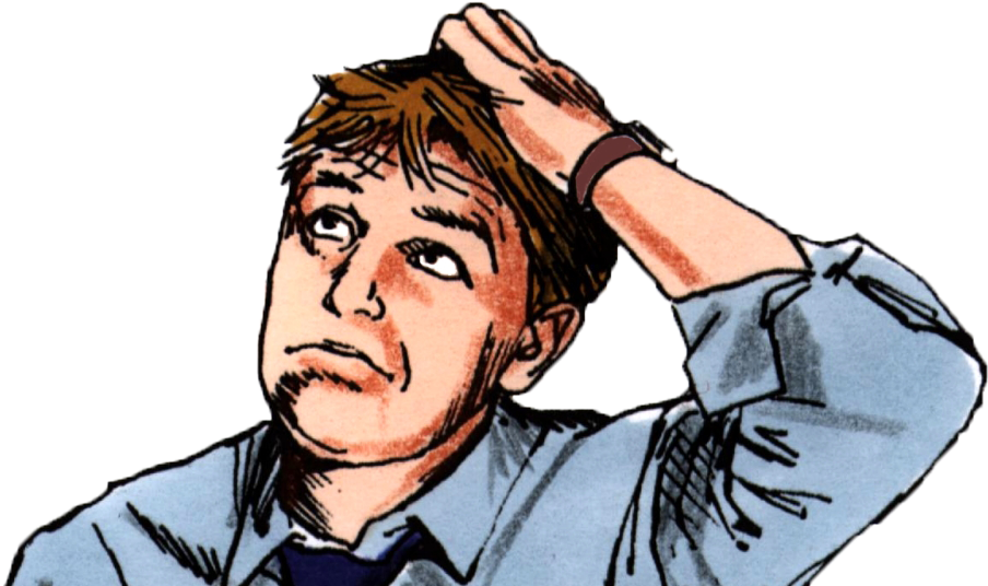 Puzzled Man Sketch PNG Image