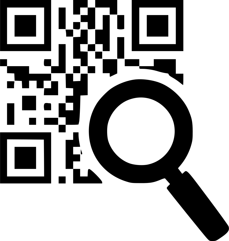 Q R Code Under Magnifying Glass PNG Image