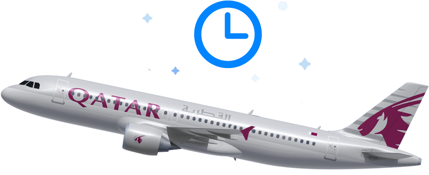 Qatar Airways Aircraft Side View PNG Image