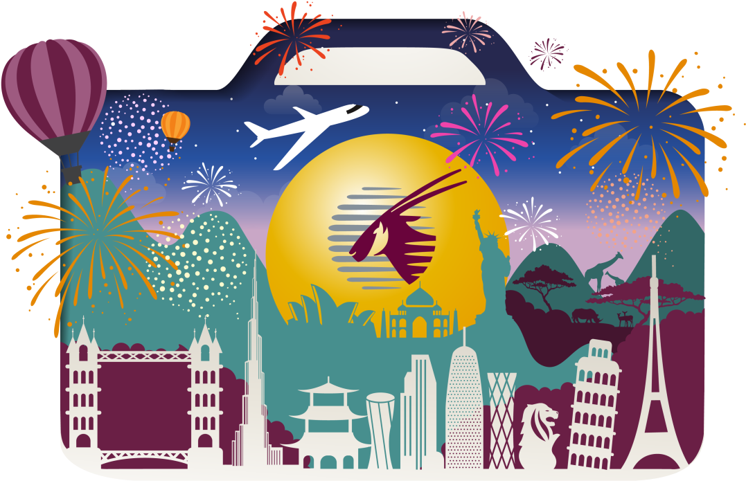 Qatar Airways Global Destinations PNG Image