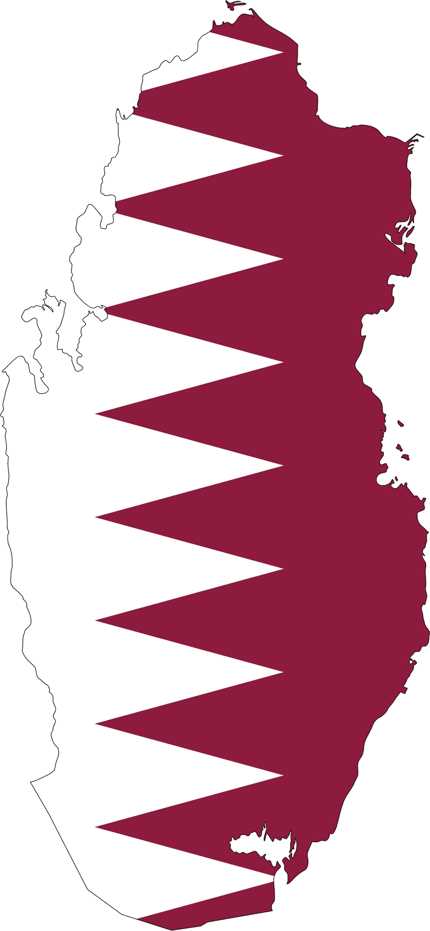 Qatar Map Outline PNG Image