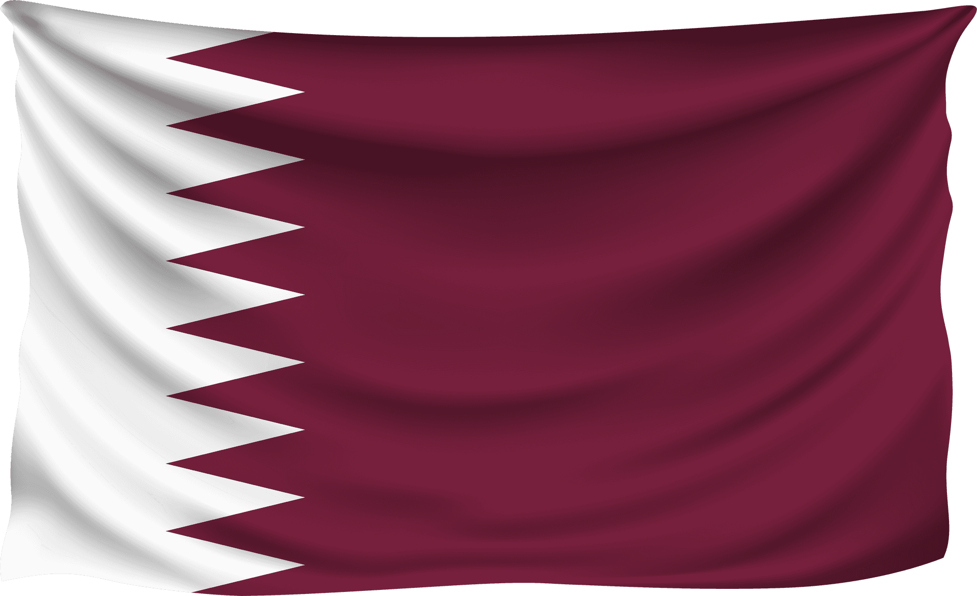 Qatar National Flag Waving PNG Image