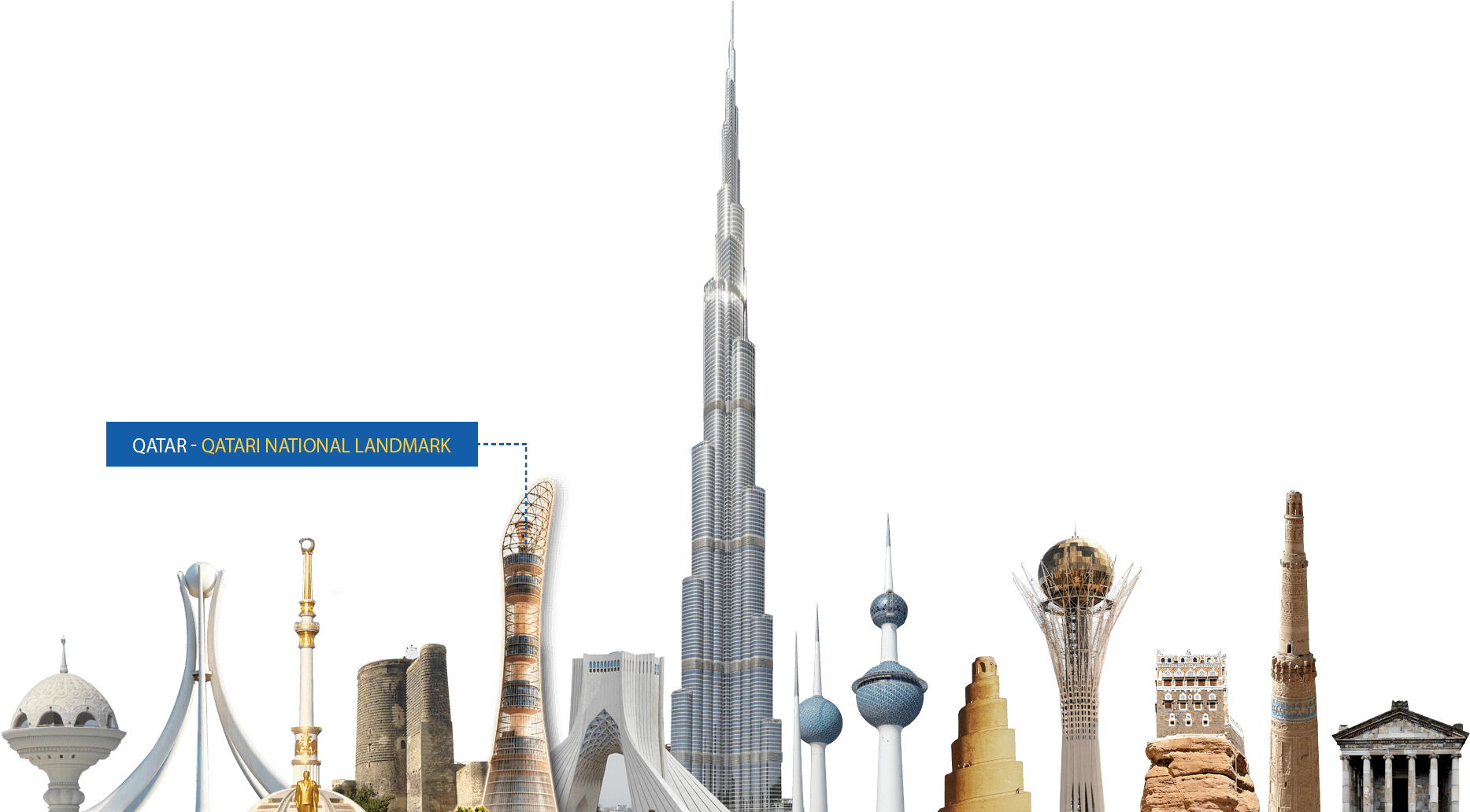 Qatari Landmarks Collage PNG Image