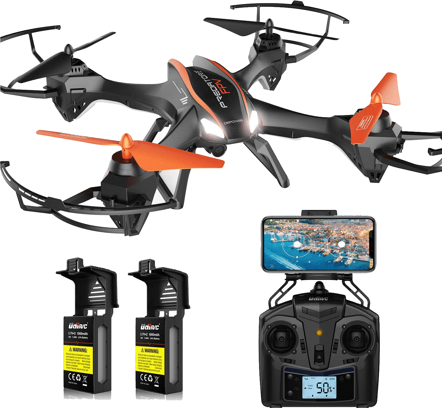 Quadcopter Dronewith Accessories PNG Image