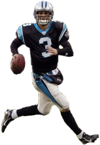 Quarterback In Action Running With Football PNG Image