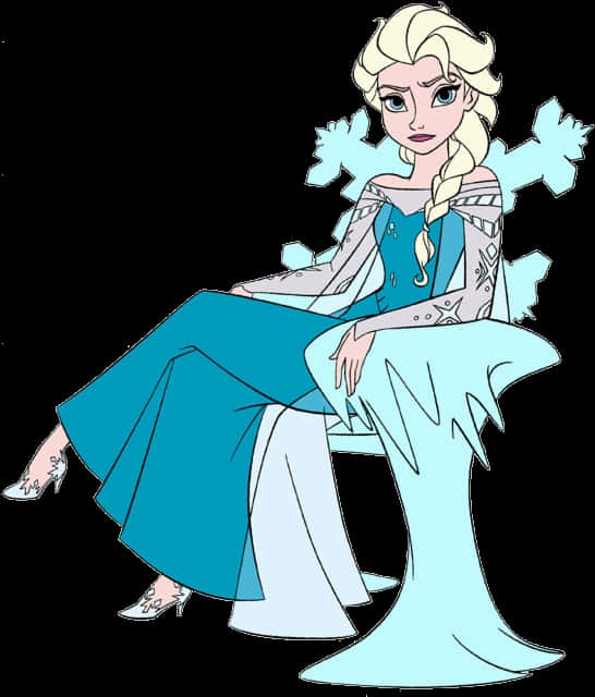 Queen Elsa Frozen Character Illustration PNG Image