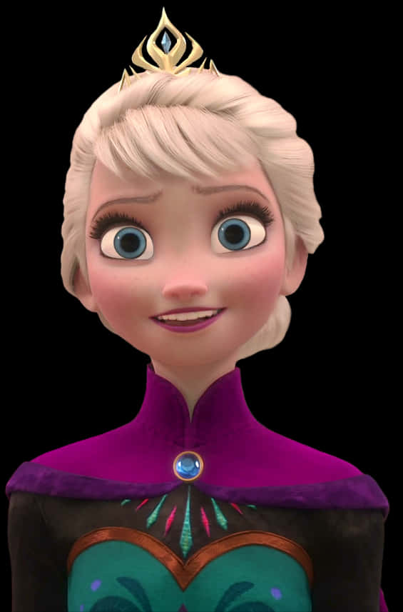 Queen Elsa Portrait Frozen PNG Image