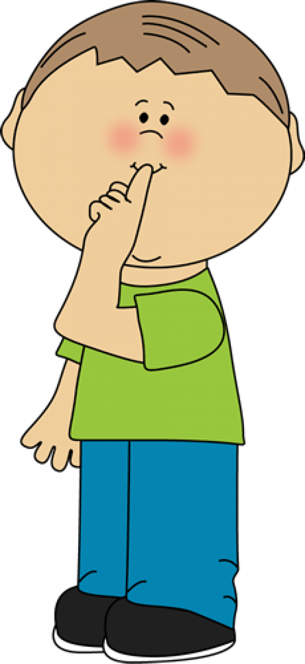 Quiet Child Gesture Cartoon PNG Image