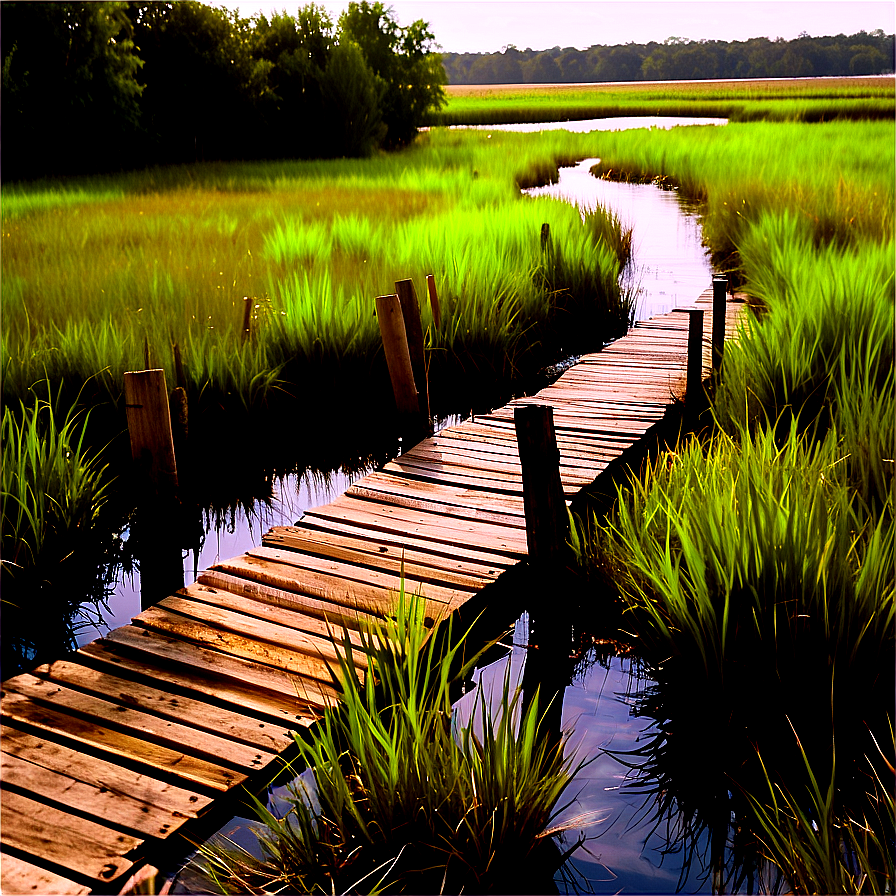 Quiet Marsh Walkway Png 06202024 PNG Image