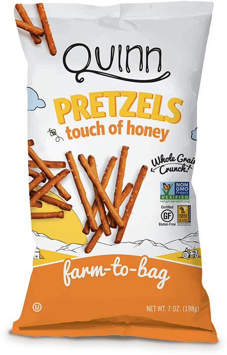 Quinn Honey Touch Pretzels Packaging PNG Image