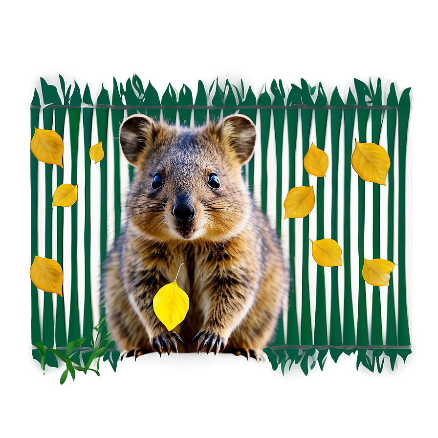 Quokka With Leaves Background Png 06242024 PNG Image