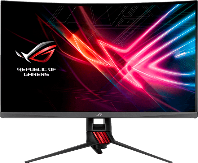 R O G Gaming Monitor Colorful Display PNG Image