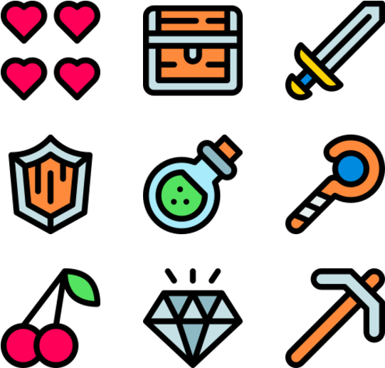 R P G Game Icons Set PNG Image