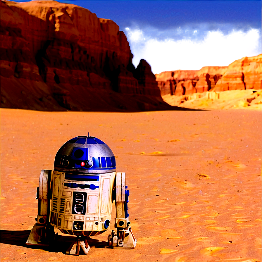 R2d2 In Tatooine Landscape Png 75 PNG Image