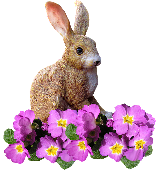 Rabbit_ Among_ Purple_ Flowers.png PNG Image