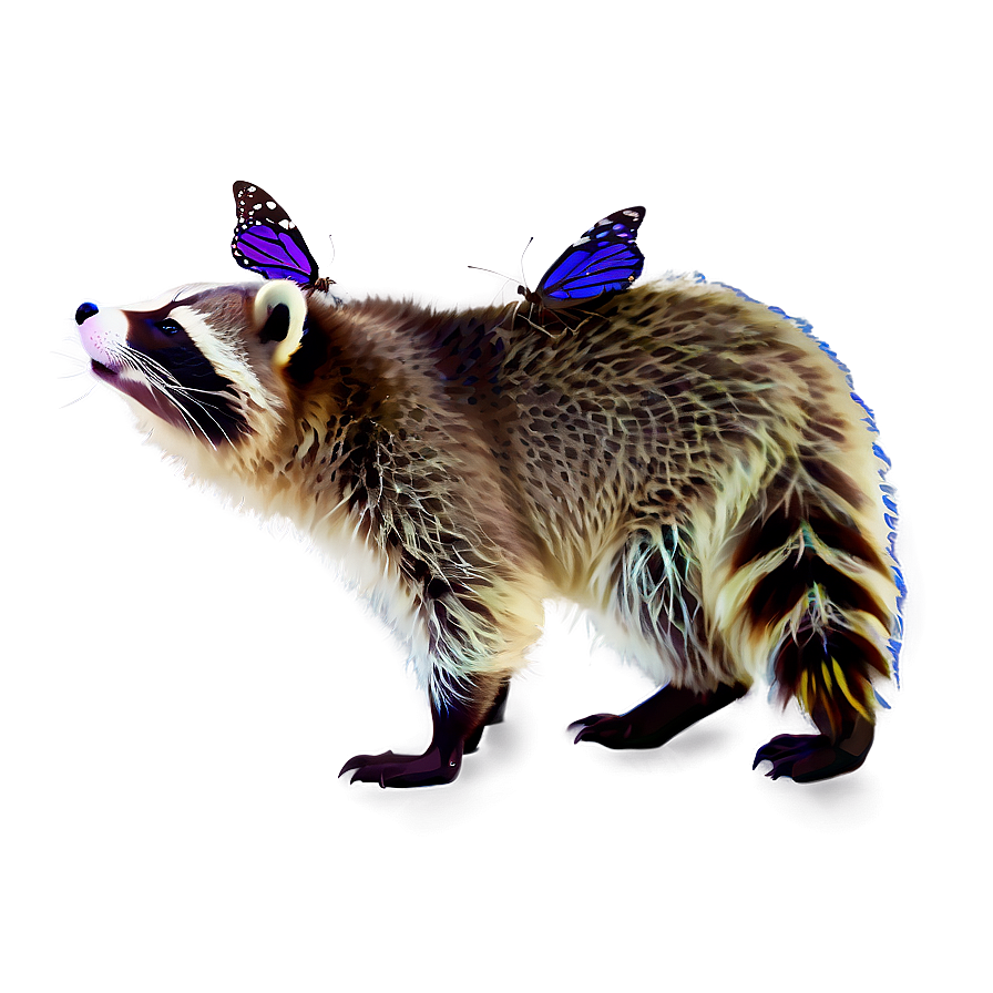 Raccoon And Butterfly Png 75 PNG Image