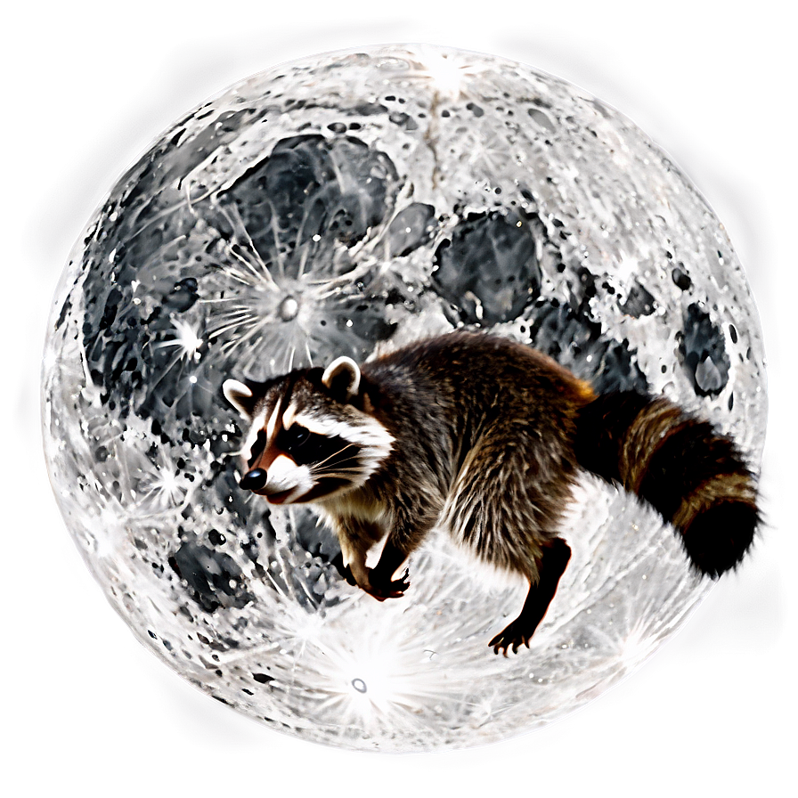 Raccoon And Moon Png Efd40 PNG Image