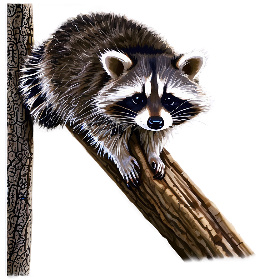 Raccoon Climbing Tree Png Fnu PNG Image