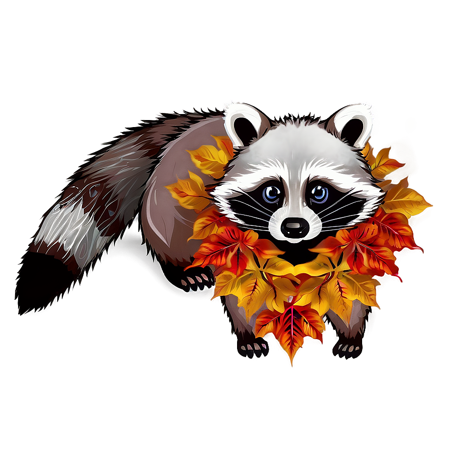 Raccoon In Autumn Png Twr PNG Image