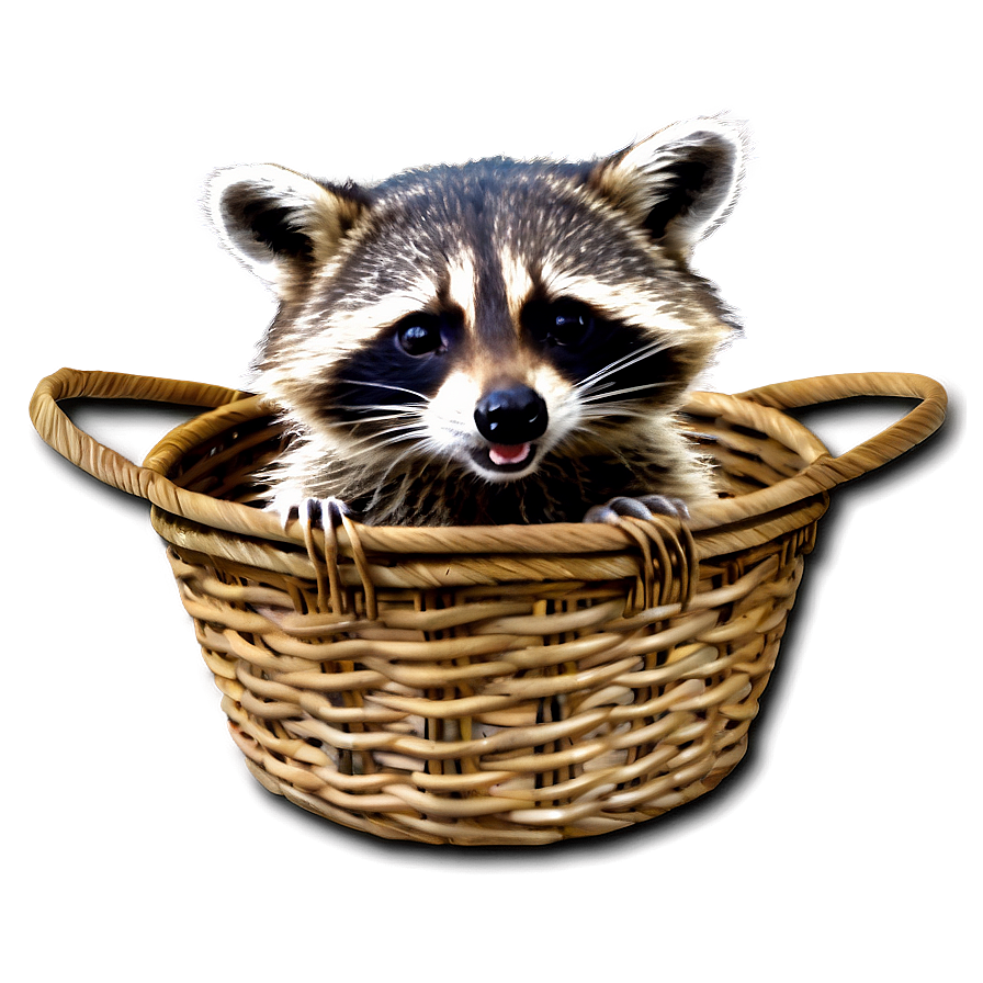 Raccoon In Basket Png Tiv PNG Image