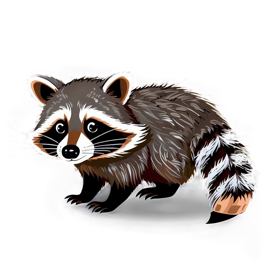 Raccoon In Cartoon Style Png Asf25 PNG Image