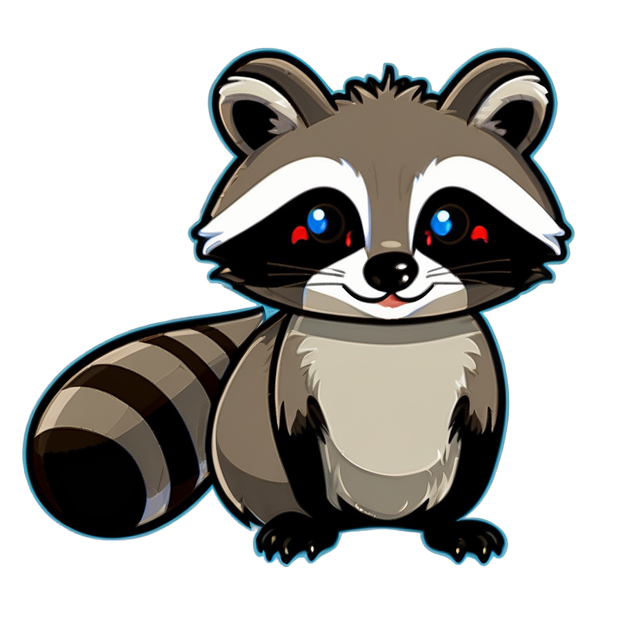 Raccoon In Cartoon Style Png Tov PNG Image