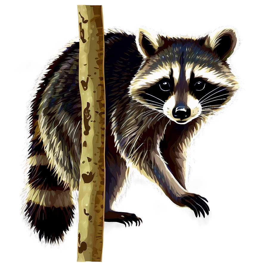 Raccoon In Forest Background Png Tew PNG Image