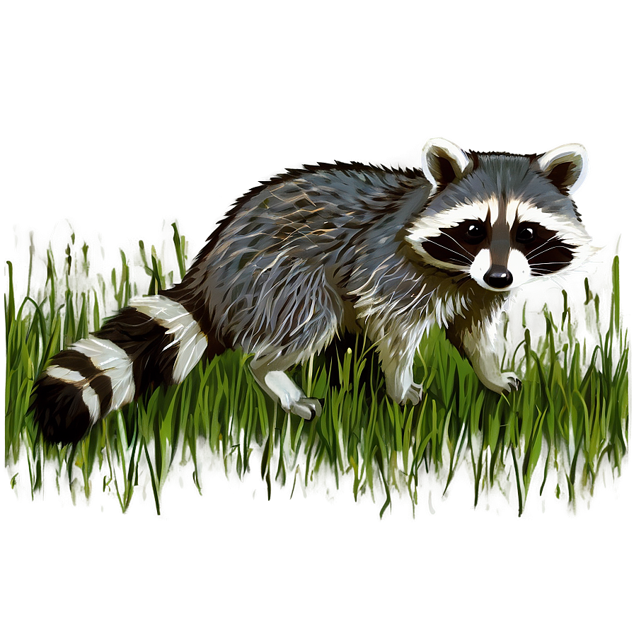 Raccoon In Grass Png Lfx PNG Image