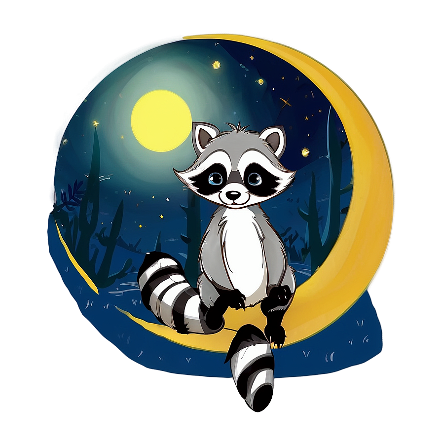 Raccoon In Moonlight Png 05232024 PNG Image