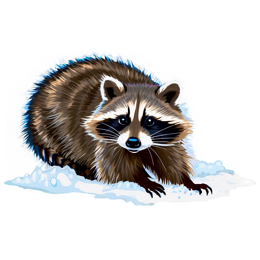 Raccoon In Snow Png 05242024 PNG Image