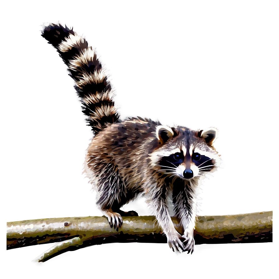 Raccoon On Branch Png Qda PNG Image