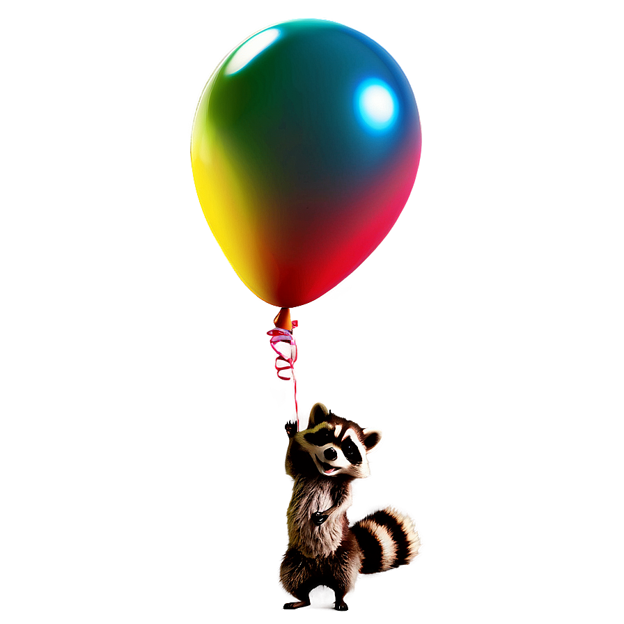 Raccoon With Balloon Png 05232024 PNG Image