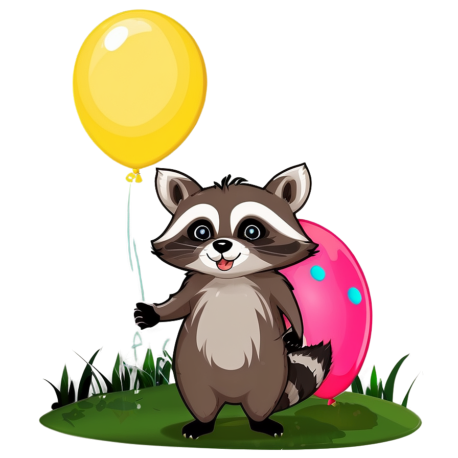 Raccoon With Balloon Png 05232024 PNG Image