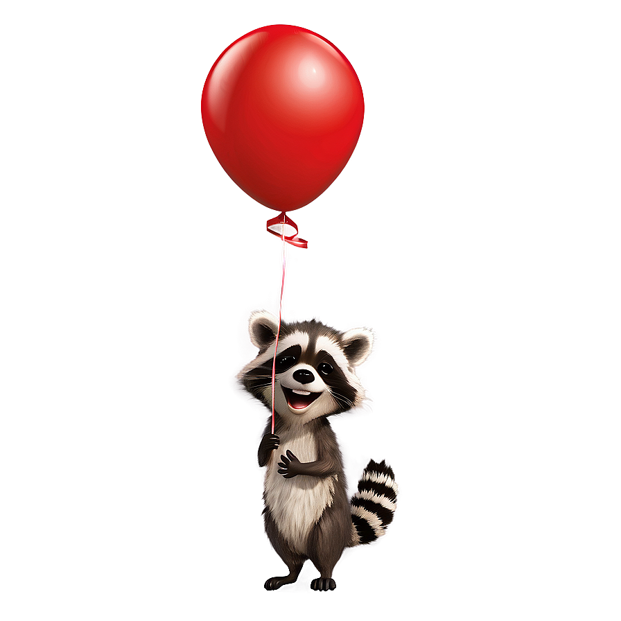 Raccoon With Balloon Png 05242024 PNG Image