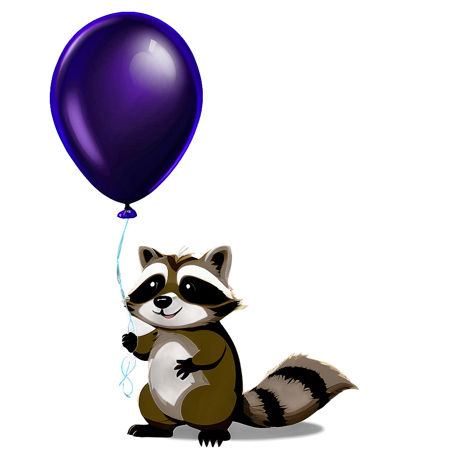 Raccoon With Balloon Png Amv PNG Image