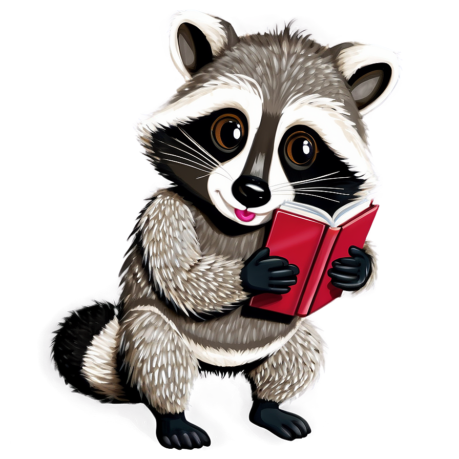 Raccoon With Book Png 05242024 PNG Image