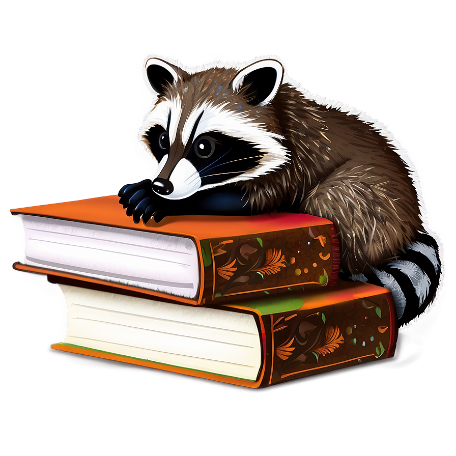 Raccoon With Book Png 05242024 PNG Image