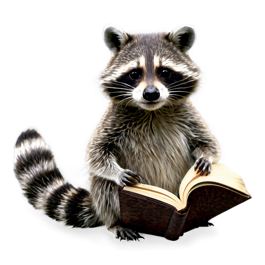 Raccoon With Book Png 05242024 PNG Image