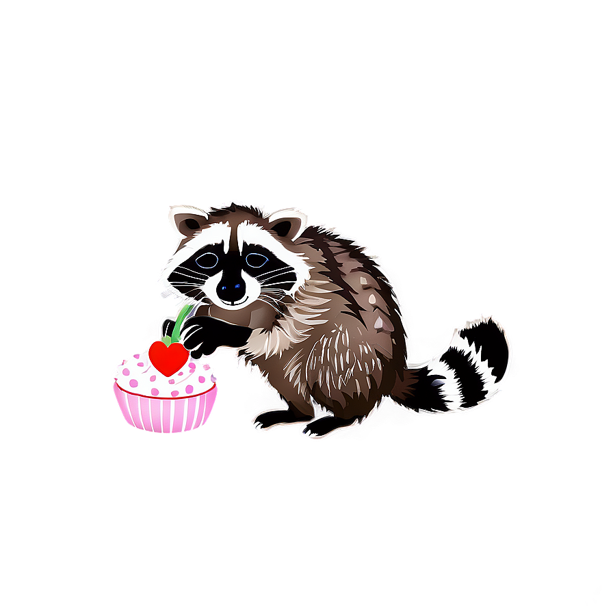 Raccoon With Cupcake Png 32 PNG Image