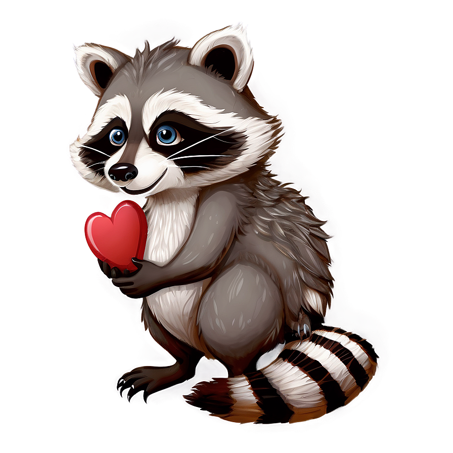 Raccoon With Heart Png Pht PNG Image