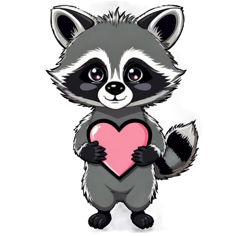 Raccoon With Heart Png Pvi PNG Image