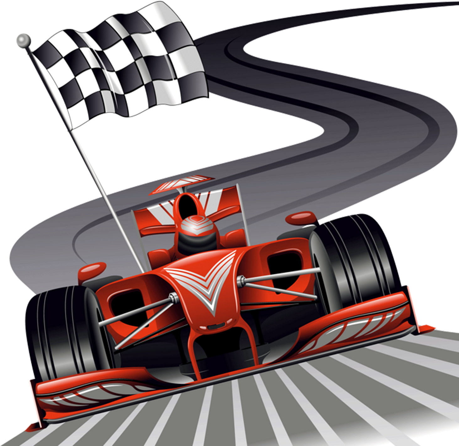 Race Car Crossing Finish Line PNG Image